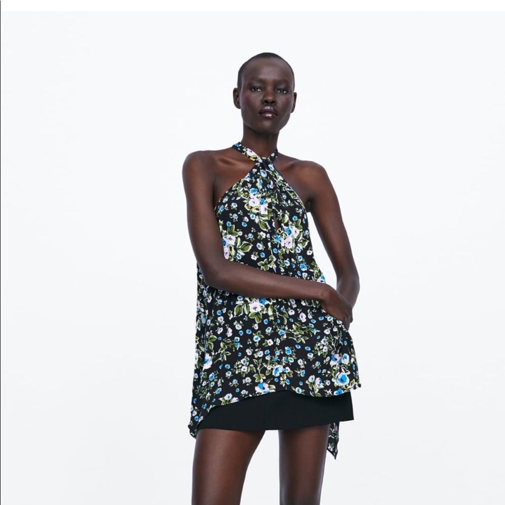 NWT Zara Printed halter top - Picture 2 of 6